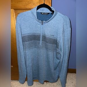 Travis Mathew Blue Zip Up Sweater with Sporty Style